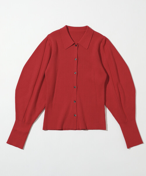 Firsthand（ファーストハンド）の「Firsthand/ファーストハンド 機能性素材 シルク入り ニットポロ ボリュームスリーブ ニット カーディガン / 抗ピル / マシンウォッシャブル（カーディガン/ボレロ・レディース・ブラック/グレー/レッド・ﾌﾘ-）」の21枚目の写真