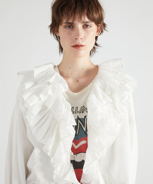 crinkle crinkle crinkle】frill poncho L/S blouse/フリル