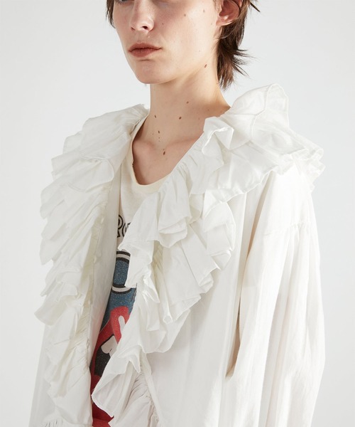 crinkle crinkle crinkle】frill poncho L/S blouse/フリルポンチョ