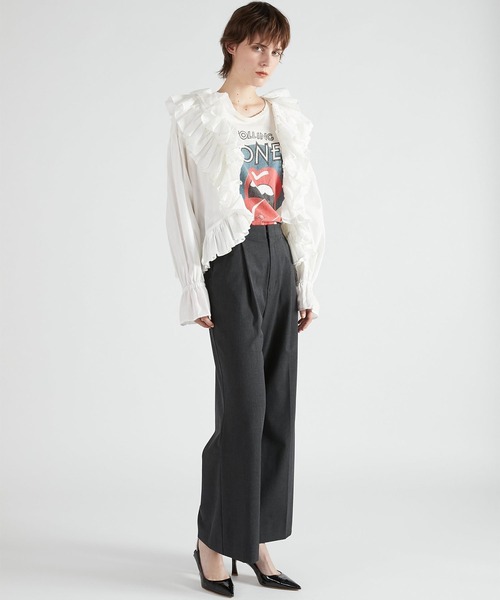 crinkle crinkle crinkle(クリンクルクリンクルクリンクル)の「【crinkle crinkle crinkle】frill poncho L/S blouse/フリルポンチョブラウス(シャツ/ブラウス・レディース・ホワイト/ブラック・FREE)」の20枚目の写真