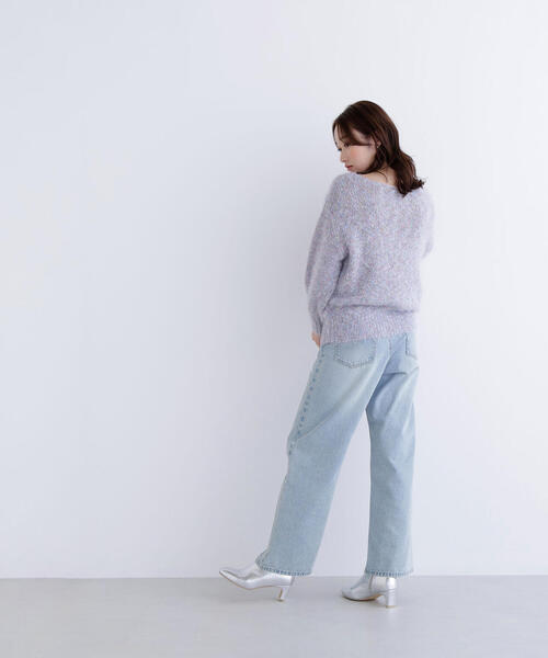 NATURAL BEAUTY BASIC（ナチュラルビューティーベーシック）の「◇ミックスカラーヘアリーニット（ニット/セーター・レディース・ベージュ/グレー/ブルー・FREE）」の5枚目の写真