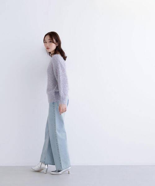 NATURAL BEAUTY BASIC（ナチュラルビューティーベーシック）の「◇ミックスカラーヘアリーニット（ニット/セーター・レディース・ベージュ/グレー/ブルー・FREE）」の7枚目の写真