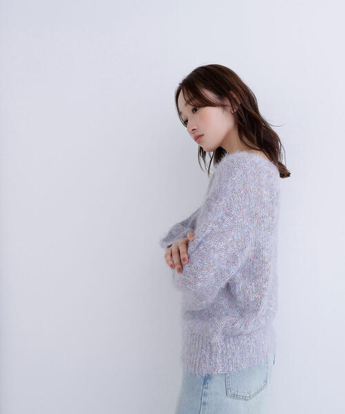 NATURAL BEAUTY BASIC（ナチュラルビューティーベーシック）の「◇ミックスカラーヘアリーニット（ニット/セーター・レディース・ベージュ/グレー/ブルー・FREE）」の8枚目の写真