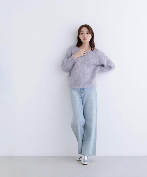 NATURAL BEAUTY BASIC（ナチュラルビューティーベーシック）の「◇ミックスカラーヘアリーニット（ニット/セーター・レディース・ベージュ/グレー/ブルー・FREE）」の9枚目の写真