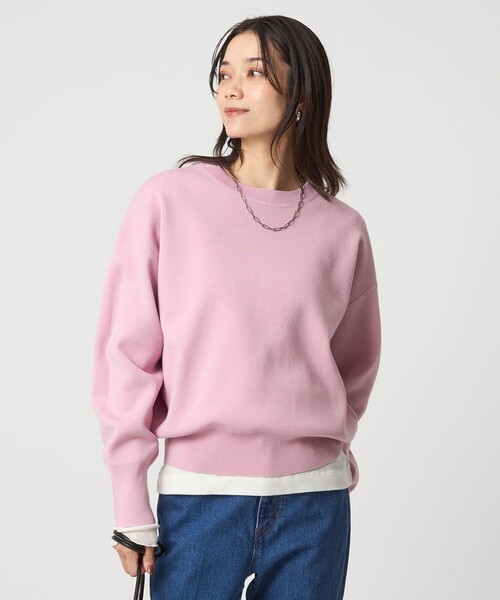 green label relaxing（グリーンレーベルリラクシング）の「W/AC パフニット プルオーバー ウォッシャブル（ニット/セーター・レディース・オフホワイト/ライトブルー/ライトピンク/ダークグレー・FREE）」の4枚目の写真