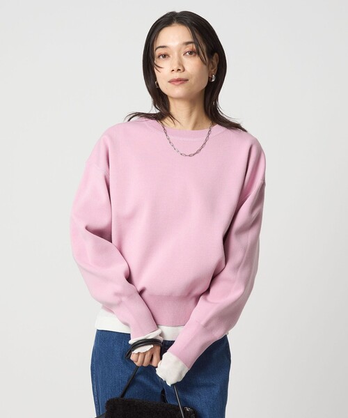 green label relaxing（グリーンレーベルリラクシング）の「W/AC パフニット プルオーバー ウォッシャブル（ニット/セーター・レディース・オフホワイト/ライトブルー/ライトピンク/ダークグレー・FREE）」の5枚目の写真