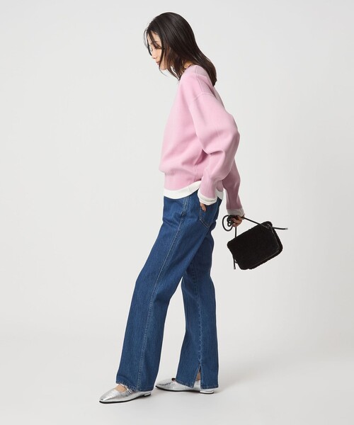 green label relaxing（グリーンレーベルリラクシング）の「W/AC パフニット プルオーバー ウォッシャブル（ニット/セーター・レディース・オフホワイト/ライトブルー/ライトピンク/ダークグレー・FREE）」の7枚目の写真