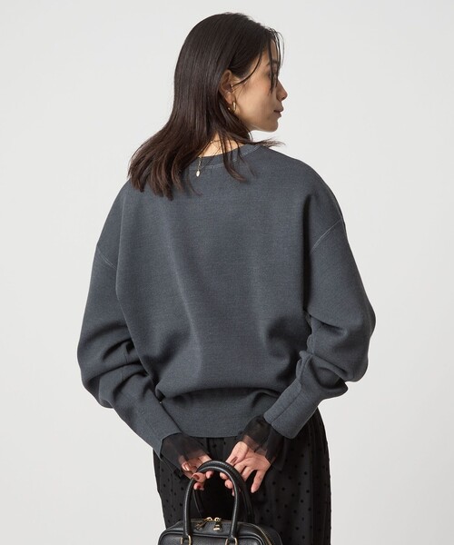 green label relaxing（グリーンレーベルリラクシング）の「W/AC パフニット プルオーバー ウォッシャブル（ニット/セーター・レディース・オフホワイト/ライトブルー/ライトピンク/ダークグレー・FREE）」の11枚目の写真