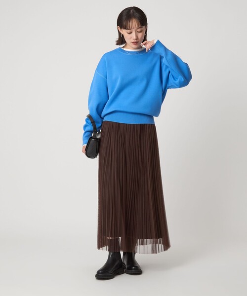 green label relaxing（グリーンレーベルリラクシング）の「W/AC パフニット プルオーバー ウォッシャブル（ニット/セーター・レディース・オフホワイト/ライトブルー/ライトピンク/ダークグレー・FREE）」の16枚目の写真