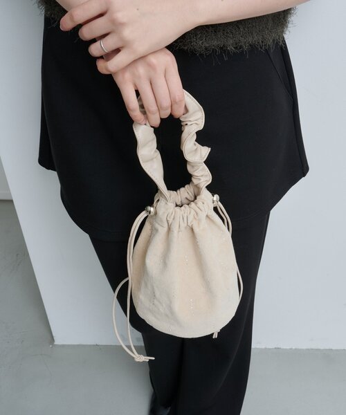 Kastane（カスタネ）の「スパンコールスエードミニBAG（ハンドバッグ・レディース・ブラック/アイボリー/ブラウン・FREE）」の7枚目の写真