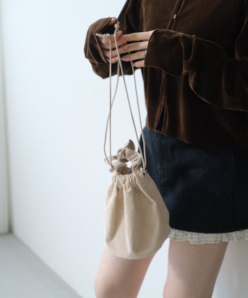 Kastane（カスタネ）の「スパンコールスエードミニBAG（ハンドバッグ・レディース・ブラック/アイボリー/ブラウン・FREE）」の14枚目の写真