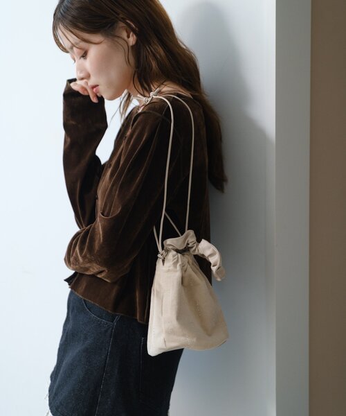 Kastane（カスタネ）の「スパンコールスエードミニBAG（ハンドバッグ・レディース・ブラック/アイボリー/ブラウン・FREE）」の15枚目の写真