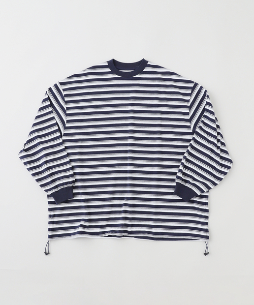 is-ness(イズネス)の「is-ness / イズネス BALLOON STRIPES LONG SLEEVE T-SH(Tシャツ/カットソー・メンズ・ブラック系その他/グリーン系その他/ダークブルー/ライトグレー・LARGE/MEDIUM)」の4枚目の写真