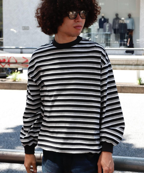 is-ness(イズネス)の「is-ness / イズネス BALLOON STRIPES LONG SLEEVE T-SH(Tシャツ/カットソー・メンズ・ブラック系その他/グリーン系その他/ダークブルー/ライトグレー・LARGE/MEDIUM)」の5枚目の写真