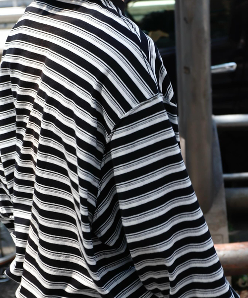 is-ness(イズネス)の「is-ness / イズネス BALLOON STRIPES LONG SLEEVE T-SH(Tシャツ/カットソー・メンズ・ブラック系その他/グリーン系その他/ダークブルー/ライトグレー・LARGE/MEDIUM)」の7枚目の写真