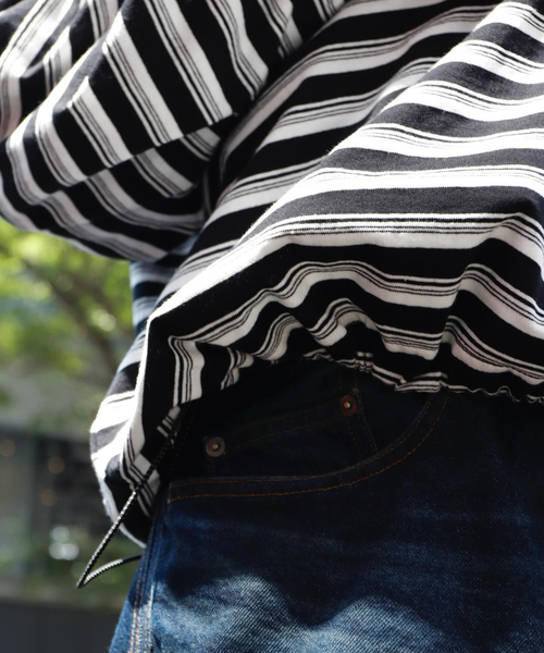 is-ness(イズネス)の「is-ness / イズネス BALLOON STRIPES LONG SLEEVE T-SH(Tシャツ/カットソー・メンズ・ブラック系その他/グリーン系その他/ダークブルー/ライトグレー・LARGE/MEDIUM)」の10枚目の写真