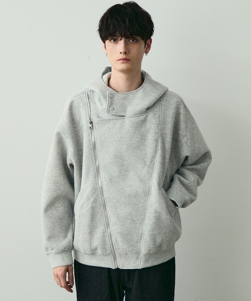 セール】Oversized Asymmetric Zip Hoodie / オーバーサイズアシメ