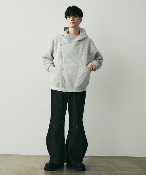 ハッピーさん専用 セール】Oversized Asymmetric Zip Hoodie / オーバーサイズアシメ