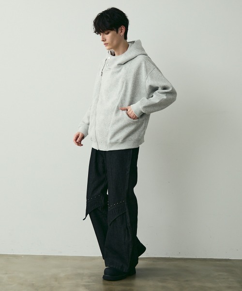雑貨ショップオーダーページ♡ セール】Oversized Asymmetric Zip Hoodie / オーバーサイズアシメ