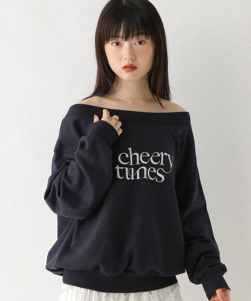 Heather（ヘザー）の「ワンショルロゴ裏毛スウェット　590572（スウェット・レディース・グレー/オートミール/ネイビー/ピンク・FREE）」の3枚目の写真