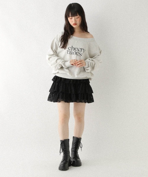 Heather（ヘザー）の「ワンショルロゴ裏毛スウェット　590572（スウェット・レディース・グレー/オートミール/ネイビー/ピンク・FREE）」の6枚目の写真