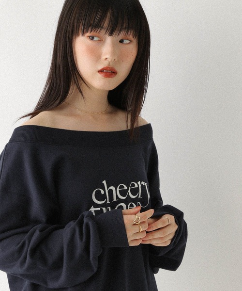 Heather（ヘザー）の「ワンショルロゴ裏毛スウェット　590572（スウェット・レディース・グレー/オートミール/ネイビー/ピンク・FREE）」の22枚目の写真