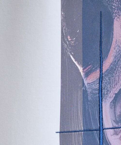 tk.TAKEO KIKUCHI（ティーケータケオキクチ）の「長袖 サイドスタックプリントカットソー（Tシャツ/カットソー・メンズ・ブラウン系その他/ブラック/ホワイト・02/03）」の8枚目の写真