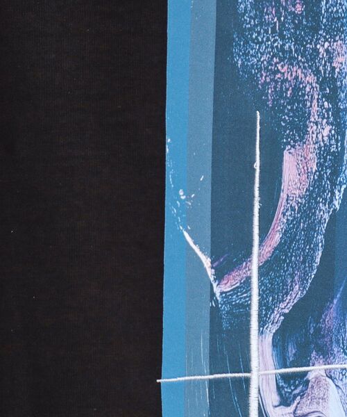 tk.TAKEO KIKUCHI（ティーケータケオキクチ）の「長袖 サイドスタックプリントカットソー（Tシャツ/カットソー・メンズ・ブラウン系その他/ブラック/ホワイト・02/03）」の12枚目の写真