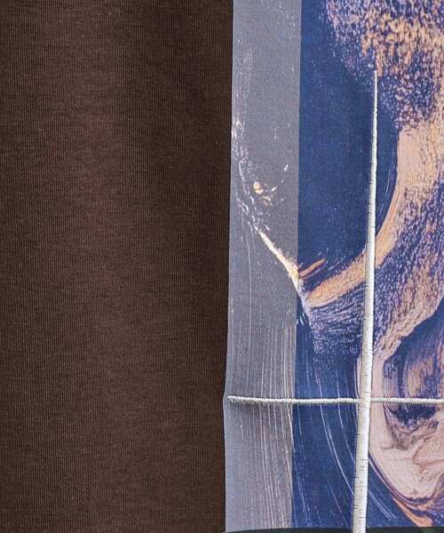 tk.TAKEO KIKUCHI（ティーケータケオキクチ）の「長袖 サイドスタックプリントカットソー（Tシャツ/カットソー・メンズ・ブラウン系その他/ブラック/ホワイト・02/03）」の16枚目の写真