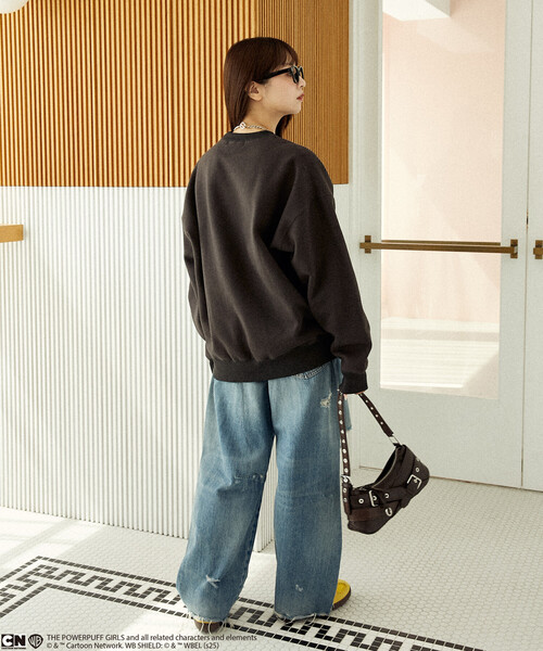 PUBLUX（パブリュクス）の「PUBLUX/パブリュクス 【THE POWERPUFF GIRLS】パワーパフ ガールズ フロントアート クルーネックスウェット　限定展開（スウェット・レディース・チャコールグレー/グレー・ﾌﾘ-）」の5枚目の写真