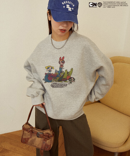 PUBLUX（パブリュクス）の「PUBLUX/パブリュクス 【THE POWERPUFF GIRLS】パワーパフ ガールズ フロントアート クルーネックスウェット　限定展開（スウェット・レディース・チャコールグレー/グレー・ﾌﾘ-）」の11枚目の写真