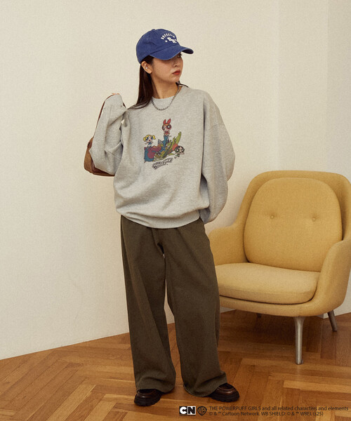 PUBLUX（パブリュクス）の「PUBLUX/パブリュクス 【THE POWERPUFF GIRLS】パワーパフ ガールズ フロントアート クルーネックスウェット　限定展開（スウェット・レディース・チャコールグレー/グレー・ﾌﾘ-）」の15枚目の写真