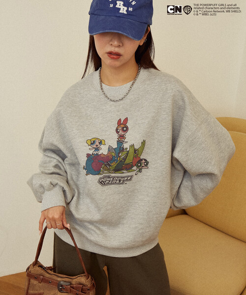 PUBLUX（パブリュクス）の「PUBLUX/パブリュクス 【THE POWERPUFF GIRLS】パワーパフ ガールズ フロントアート クルーネックスウェット　限定展開（スウェット・レディース・チャコールグレー/グレー・ﾌﾘ-）」の17枚目の写真