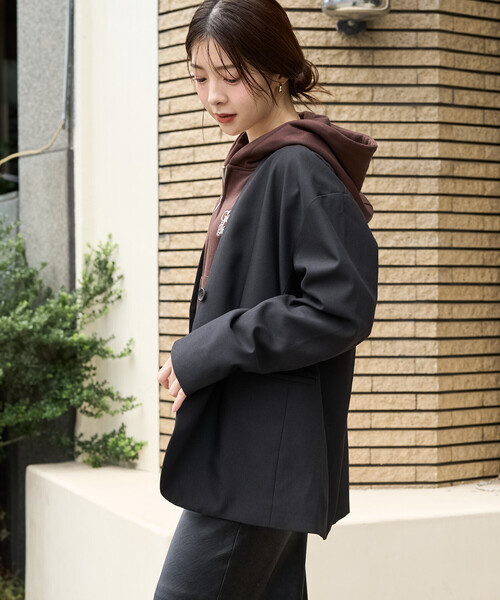 セール】限定展開 ソフトタッチ ツイル ノーカラー ジャケット