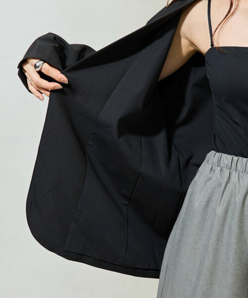 セール】限定展開 ソフトタッチ ツイル ノーカラー ジャケット