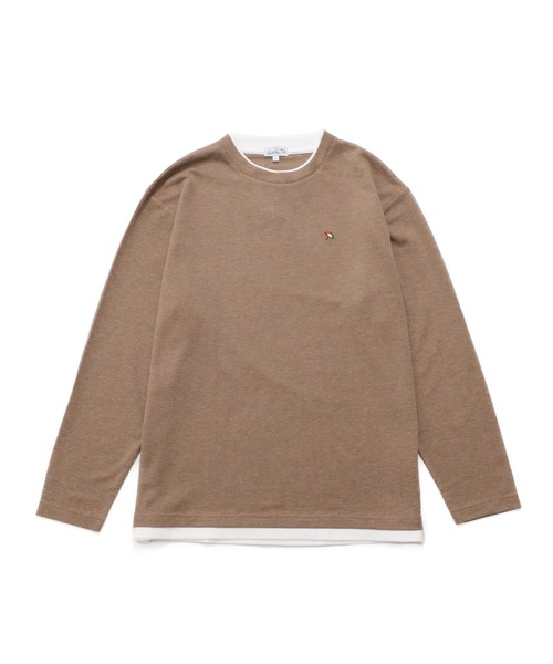 Arnold Palmer(アーノルドパーマー)の「メランジ鹿の子 フェイクレイヤード ロングTシャツ(Tシャツ/カットソー・メンズ・ブラック/ブラウン/ネイビー・LL/L/M)」の15枚目の写真