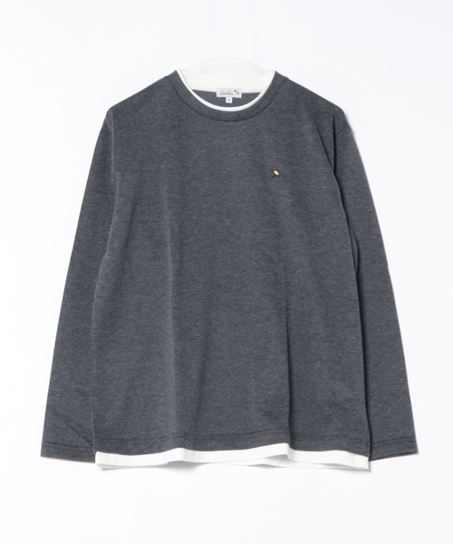 Arnold Palmer(アーノルドパーマー)の「メランジ鹿の子 フェイクレイヤード ロングTシャツ(Tシャツ/カットソー・メンズ・ブラック/ブラウン/ネイビー・LL/L/M)」の10枚目の写真