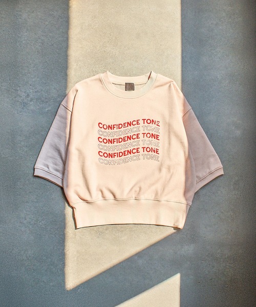 ROSE BUD（ローズバッド）の「SHORT LENGTH SWEAT TOP（スウェット・レディース・ピンク/ネイビー/オフホワイト・ONE SIZE）」の3枚目の写真