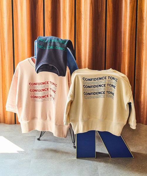 ROSE BUD（ローズバッド）の「SHORT LENGTH SWEAT TOP（スウェット・レディース・ピンク/ネイビー/オフホワイト・ONE SIZE）」の4枚目の写真