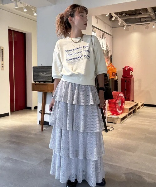 ROSE BUD（ローズバッド）の「SHORT LENGTH SWEAT TOP（スウェット・レディース・ピンク/ネイビー/オフホワイト・ONE SIZE）」の19枚目の写真