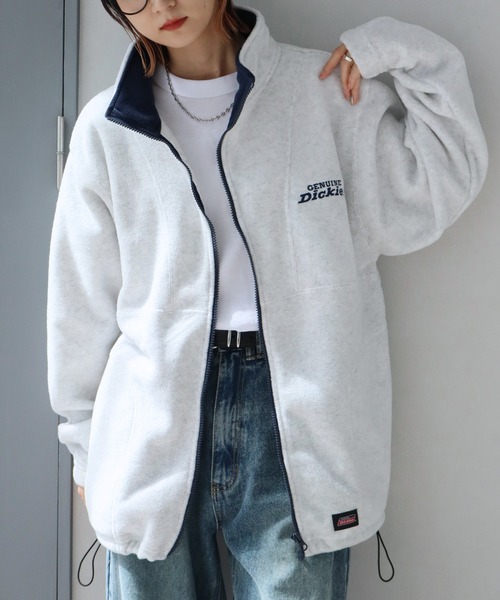 Dickies(ディッキーズ)の「【GENUINE DICKIES/ジェニュインディッキーズ】フリース ドロスト スタンドネック ジップアップブルゾン(ブルゾン・メンズ・スミクロ/ネイビー/グリーン/アッシュグレー・M/XL/L)」の5枚目の写真