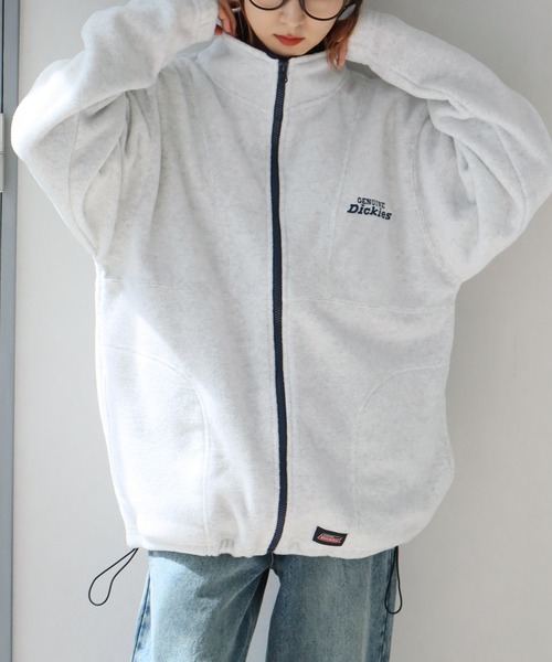 Dickies(ディッキーズ)の「【GENUINE DICKIES/ジェニュインディッキーズ】フリース ドロスト スタンドネック ジップアップブルゾン(ブルゾン・メンズ・スミクロ/ネイビー/グリーン/アッシュグレー・M/XL/L)」の7枚目の写真