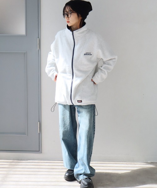 Dickies(ディッキーズ)の「【GENUINE DICKIES/ジェニュインディッキーズ】フリース ドロスト スタンドネック ジップアップブルゾン(ブルゾン・メンズ・スミクロ/ネイビー/グリーン/アッシュグレー・M/XL/L)」の11枚目の写真