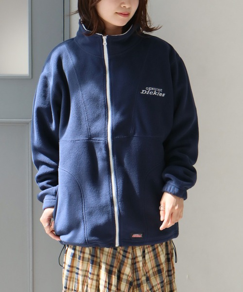 Dickies(ディッキーズ)の「【GENUINE DICKIES/ジェニュインディッキーズ】フリース ドロスト スタンドネック ジップアップブルゾン(ブルゾン・メンズ・スミクロ/ネイビー/グリーン/アッシュグレー・M/XL/L)」の12枚目の写真