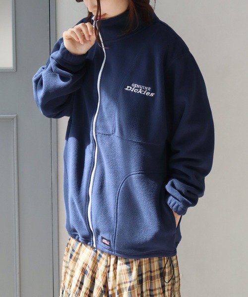 Dickies(ディッキーズ)の「【GENUINE DICKIES/ジェニュインディッキーズ】フリース ドロスト スタンドネック ジップアップブルゾン(ブルゾン・メンズ・スミクロ/ネイビー/グリーン/アッシュグレー・M/XL/L)」の14枚目の写真