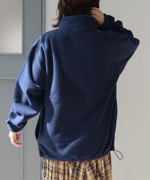 Dickies(ディッキーズ)の「【GENUINE DICKIES/ジェニュインディッキーズ】フリース ドロスト スタンドネック ジップアップブルゾン(ブルゾン・メンズ・スミクロ/ネイビー/グリーン/アッシュグレー・M/XL/L)」の16枚目の写真