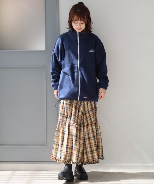 Dickies(ディッキーズ)の「【GENUINE DICKIES/ジェニュインディッキーズ】フリース ドロスト スタンドネック ジップアップブルゾン(ブルゾン・メンズ・スミクロ/ネイビー/グリーン/アッシュグレー・M/XL/L)」の17枚目の写真