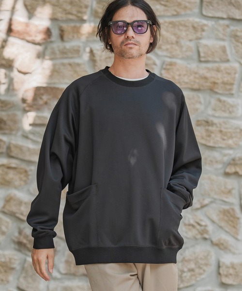 CAMBIO(カンビオ)の「mlt5433-サイドポケット鹿の子カットソー(Tシャツ/カットソー・メンズ・ホワイト/グレイッシュベージュ/ブラック・M/L/XL)」の4枚目の写真