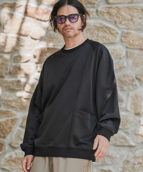 CAMBIO(カンビオ)の「mlt5433-サイドポケット鹿の子カットソー(Tシャツ/カットソー・メンズ・ホワイト/グレイッシュベージュ/ブラック・M/L/XL)」の5枚目の写真