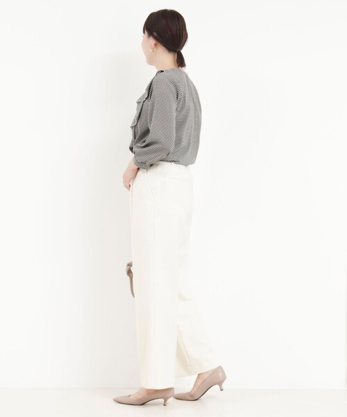 MICO COULIER（ミコクリエ）の「ジョーゼットフリルブラウス（シャツ/ブラウス・レディース・ホワイト系その他/ネイビー/モカ/ライトグレー・38）」の11枚目の写真